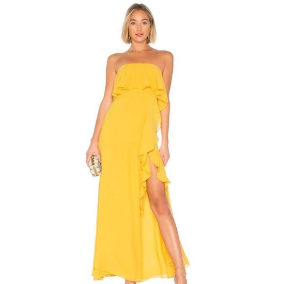 Lovers and Friends Jeadora Gown in Golden Yellow NWOT Size Small - Picture 1 of 3